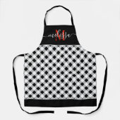 Monogram Black White Buffalo Pset Apron Schort (Voorkant)