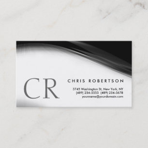 Monogram Black White Grey Pattern Visitekaartje