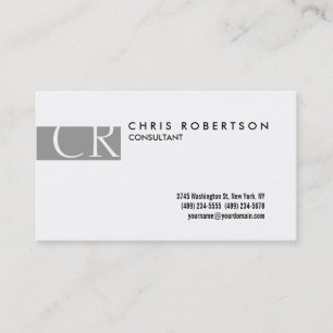 Monogram Black White Grey Stripe Visitekaartje