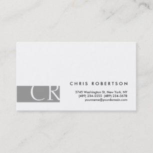 Monogram Black White Grey Stripe Visitekaartje