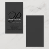 Monogram Black White Grey Visitekaartje (Voorkant / Achterkant)