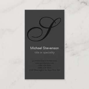 Monogram Black White Grey Visitekaartje