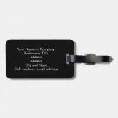 Monogram Black & White Houndstooth 2-sided w/Text  Bagagelabel (Achterkant horizontaal)