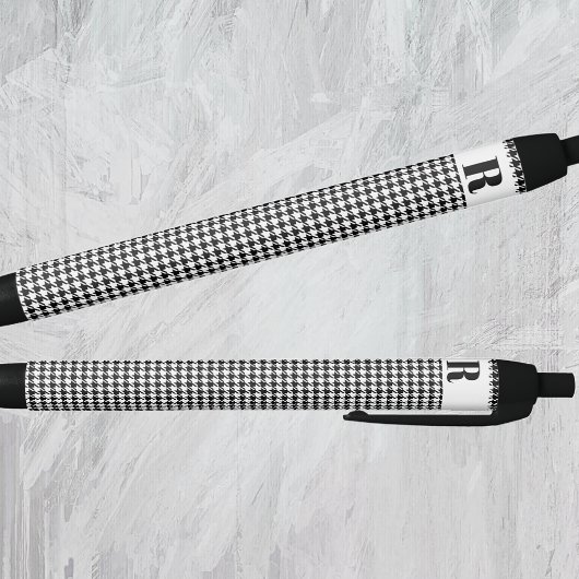 Monogram | Black White Houndstooth Pattern Ink Zwarte Inkt Pen
