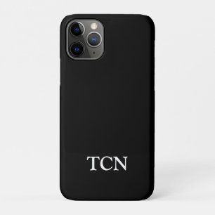 Monogram Black White Minimalist Modern iPhone 11 Pro Hoesje