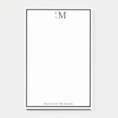 Monogram Black White Professional Elegant Post-it® Notes (Voorkant)