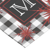 Monogram Black White Pset Red Glitter Snowflakes Medium Tafelloper (Hoek)