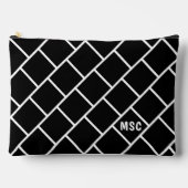 Monogram, Black & White Stylish Trellis Pattern Etui (Voorkant)