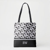 Monogram Black White Voetbal Pattern Draagtas (Voorkant)