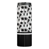 Monogram Black White Voetbal Pattern Thermosbeker (Achterkant)