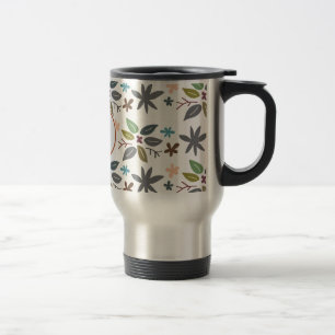 monogram & bladeren reisbeker