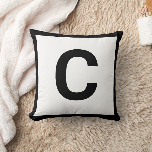 MONOGRAM BLANC NOIR DOUBLESIDED Coussin de coussin (Couverture)