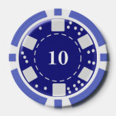 Monogram Blauw 10 Poker Chips (Voorkant)