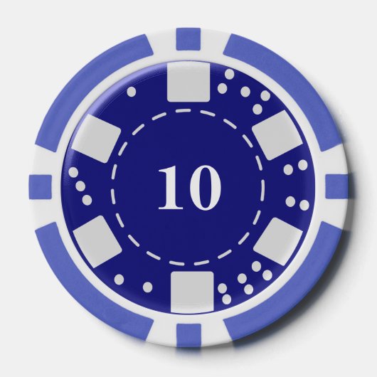 Monogram Blauw 10 Poker Chips (Voorkant)