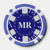 Monogram Blauw 10 Poker Chips (Achterkant)