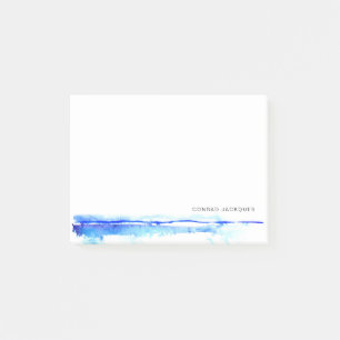 Monogram Blauw Aquarel Lijn Minimalistisch Post-it® Notes