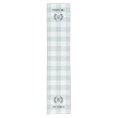 Monogram blauw buffelcheque | Boerij Korte Tafelloper (Voorkant)