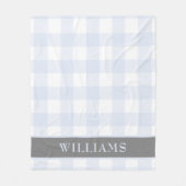 Monogram blauw buffelcheque fleece deken (Voorkant)