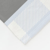 Monogram blauw buffelcheque fleece deken (Hoek)