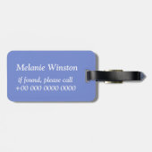 Monogram blauw cirkelpatroon bagagelabel (Achterkant horizontaal)