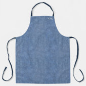 Monogram blauw denim schort (Voorkant)