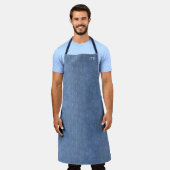 Monogram blauw denim schort (Gedragen)