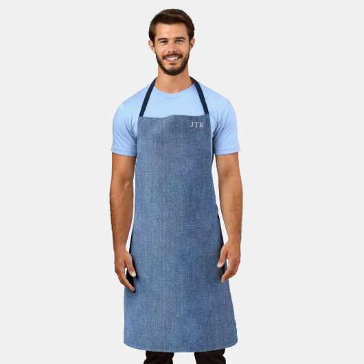 Monogram blauw denim schort (Gedragen)