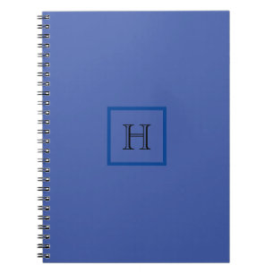 Monogram Blauw Eenvoudig Stijlvol Modern Initiaal Notitieboek
