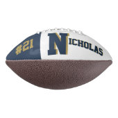 Monogram blauw en goud american football (Gedraaid 270)