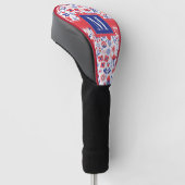 Monogram | Blauw- en koraalpatroon Golfheadcover (Schuin)
