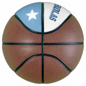 Monogram blauw en wit basketbal (Rechts)