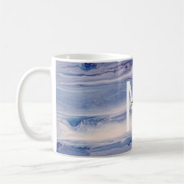 Monogram blauw en wit koffiemok