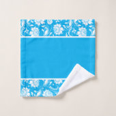 Monogram blauw en witte  dampmaskers bad handdoek (Wasdoekje)