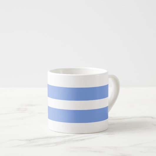 Monogram Blauw en Witte Striped Espresso Kop (Voorkant rechts)