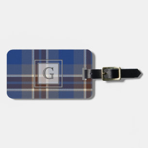 Monogram blauw grijze toneelcadeaus voor mannen Ge Bagagelabel