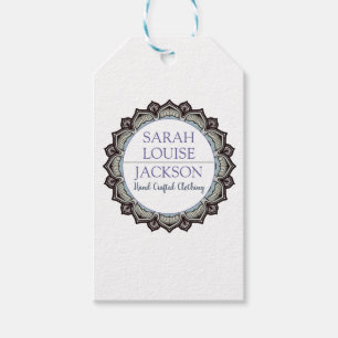Monogram Blauw Handgemaakte Kleding Designer Label Cadeaulabel