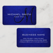 Monogram blauw leder Kijk Visitekaartje (Voorkant / Achterkant)