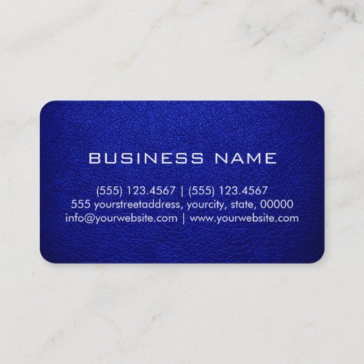 Monogram blauw leder Kijk Visitekaartje (Achterkant)