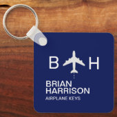 Monogram blauw Logo Sleutelhanger (Voorkant)