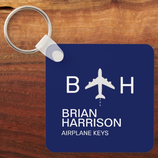 Monogram blauw Logo Sleutelhanger (Voorkant)