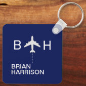 Monogram blauw Logo Sleutelhanger (Achterkant)