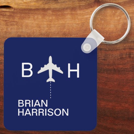 Monogram blauw Logo Sleutelhanger (Achterkant)