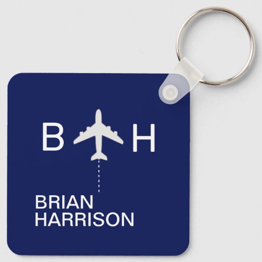 Monogram blauw Logo Sleutelhanger (Achterkant)