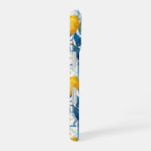 Monogram Blauw Mediterraan Stijl Citroen Patroon iPhone 16 Hoesje (Rechterkant)