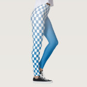 Monogram blauw verloop wit gecheckt patroon leggings (Rechts)