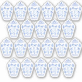 Monogram blauw-wit gingerpot sticker (Voorkant)