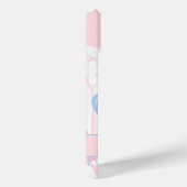 Monogram Blauw Wit Roze Marmer Werveling Case-Mate iPhone Case (Achterkant / Rechts)