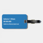 Monogram | Blauwe dinosauriërs Bagagelabel (Achterkant horizontaal)