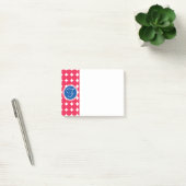 Monogram blauwe en rode pokken post-it® notes (Kantoor)