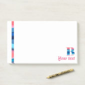 Monogram blauwe koraal letter B noten Post-it® Notes (Op bureau)